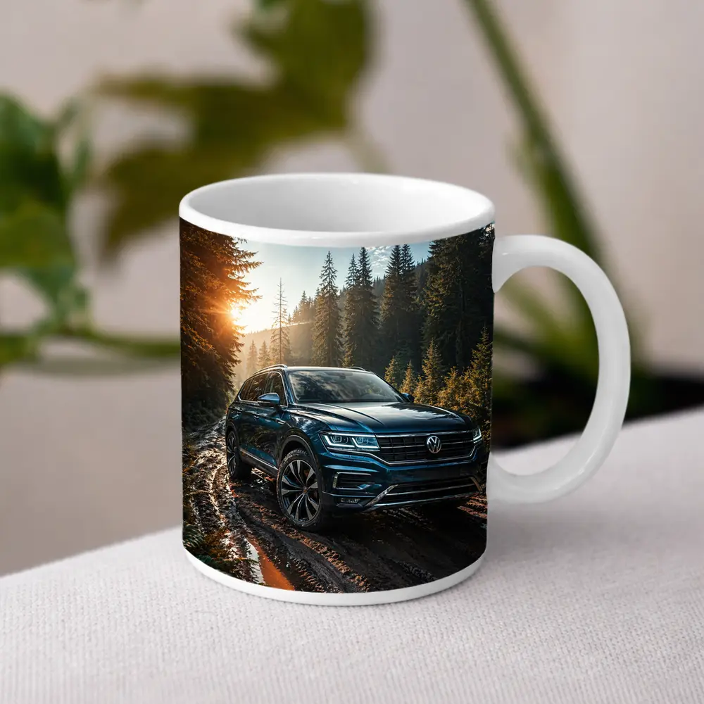 Volkswagen Touareg SUV Forest Trail Sunset – Mugs
