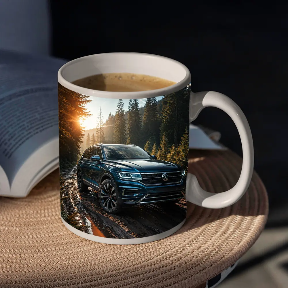 Volkswagen Touareg SUV Forest Trail Sunset – Mugs