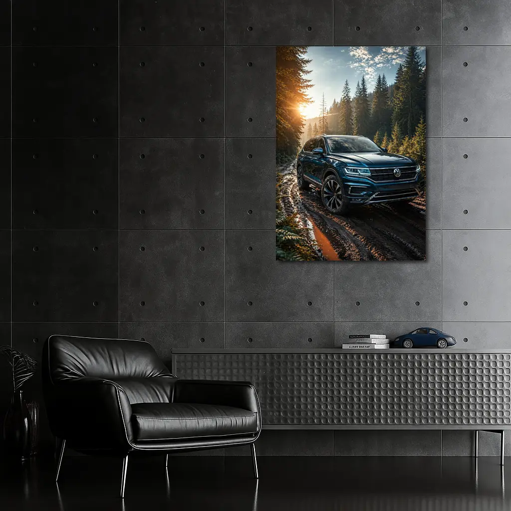Volkswagen Touareg SUV Forest Trail Sunset – Wall Art