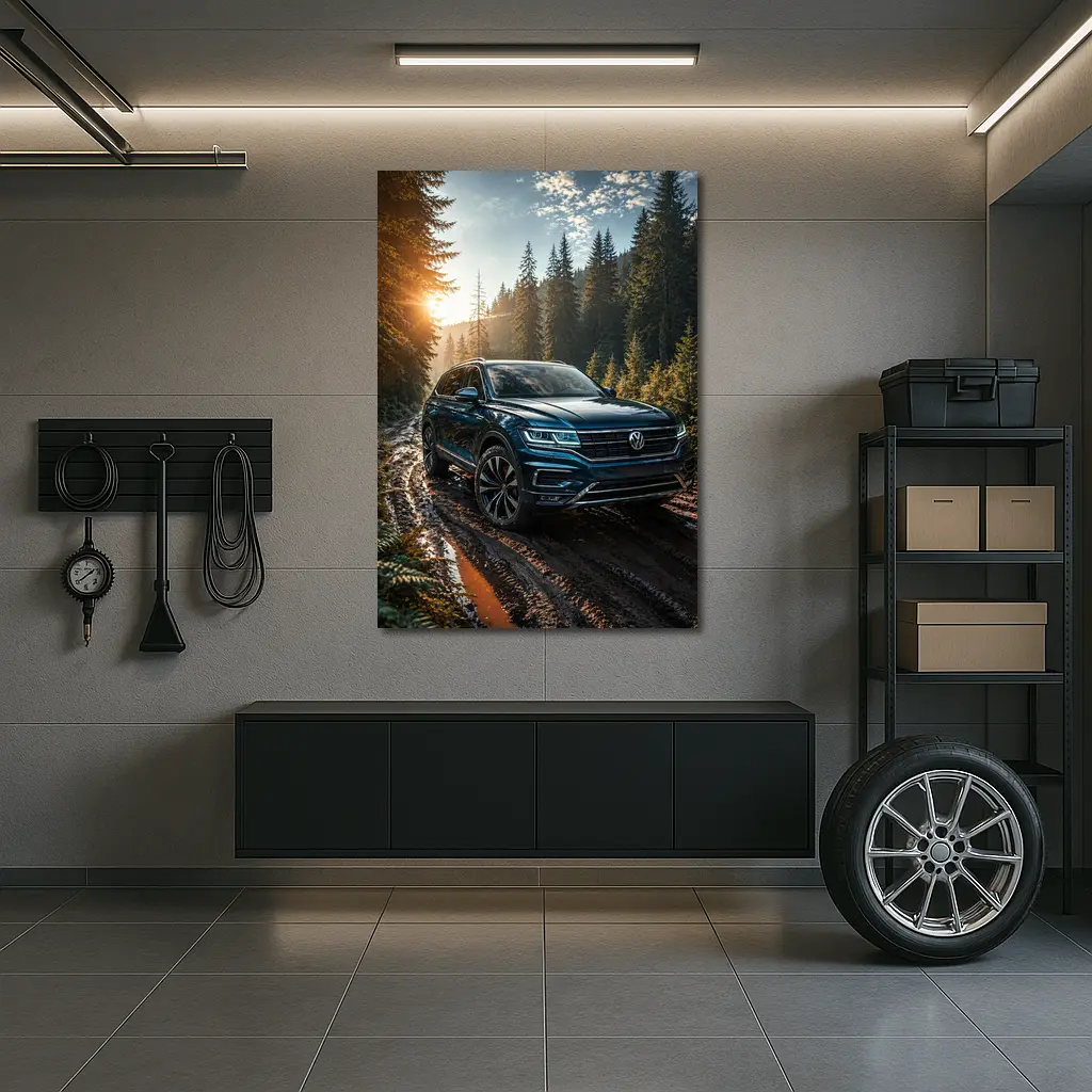 Volkswagen Touareg SUV Forest Trail Sunset – Wall Art