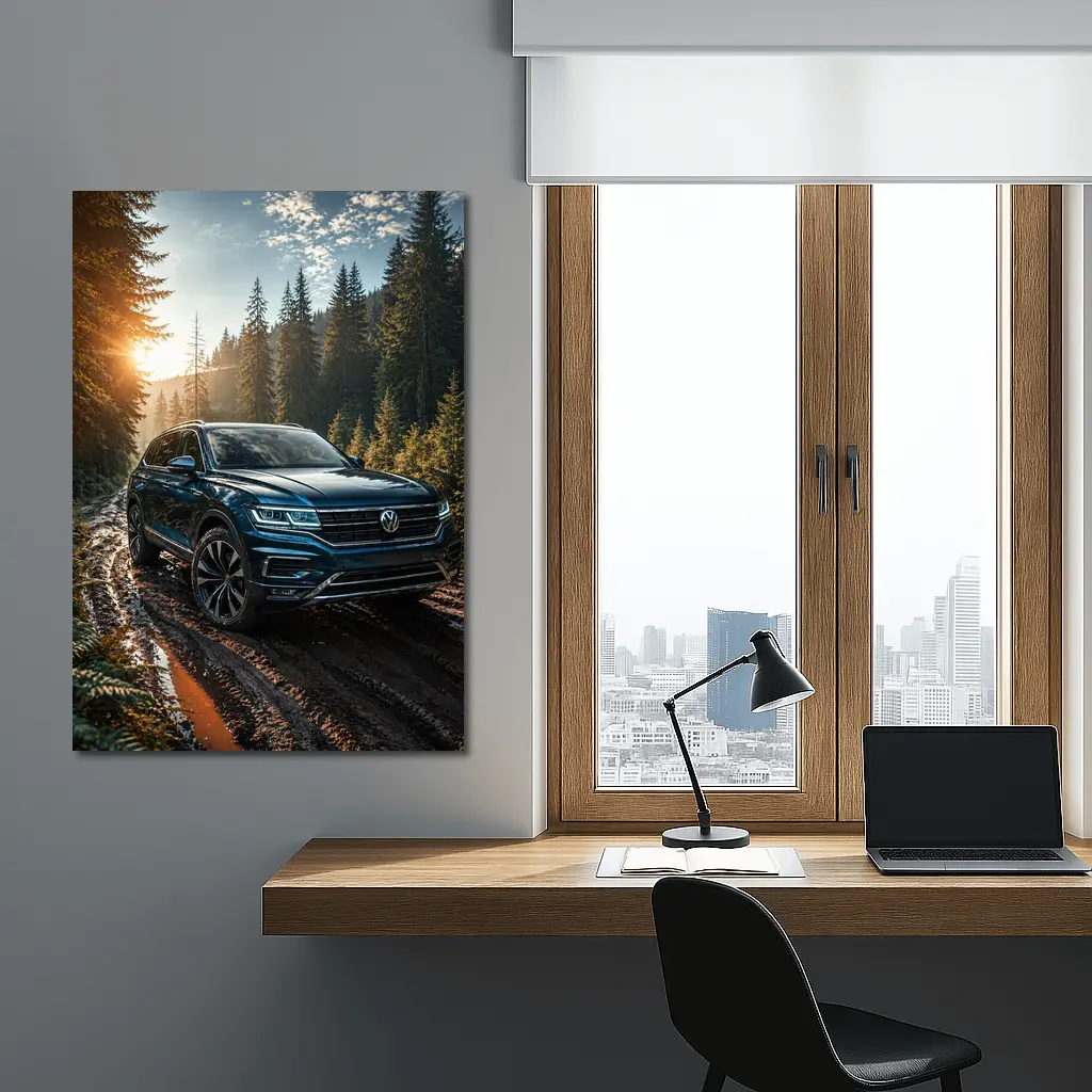 Volkswagen Touareg SUV Forest Trail Sunset – Wall Art