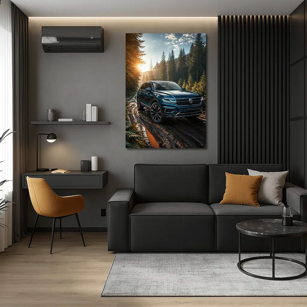 Volkswagen Touareg SUV Forest Trail Sunset – Wall Art