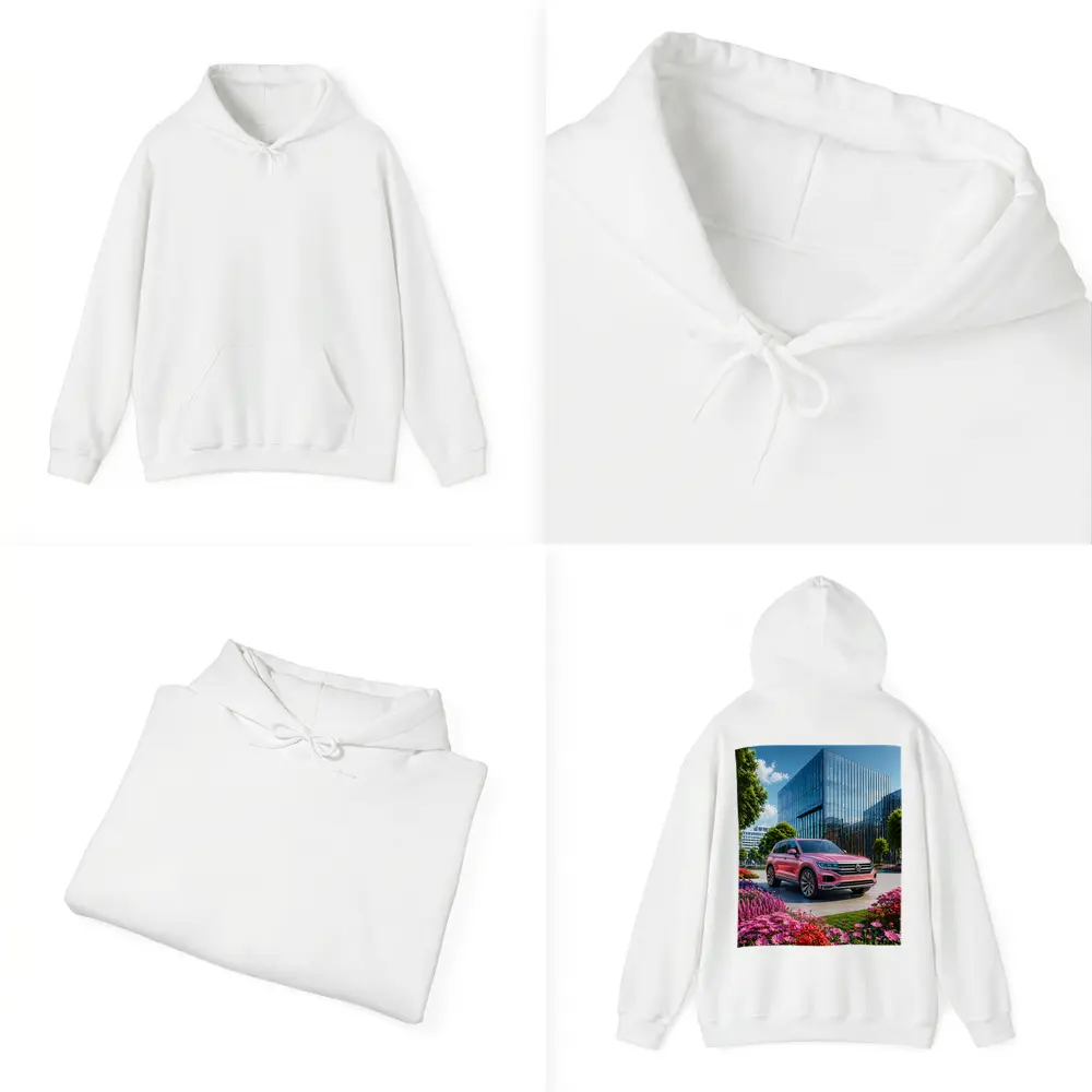 Volkswagen Touareg Pink SUV Modern Building – Hoodies