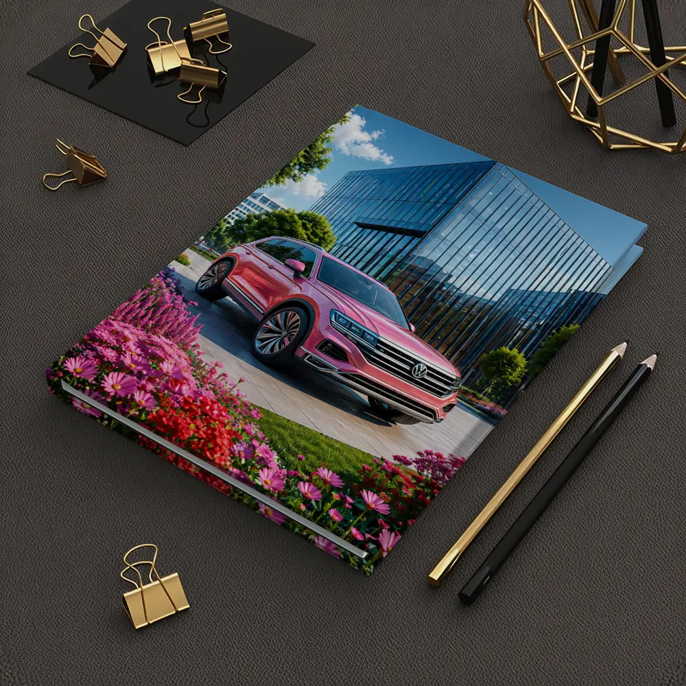 Volkswagen Touareg Pink SUV Modern Building – Notebooks