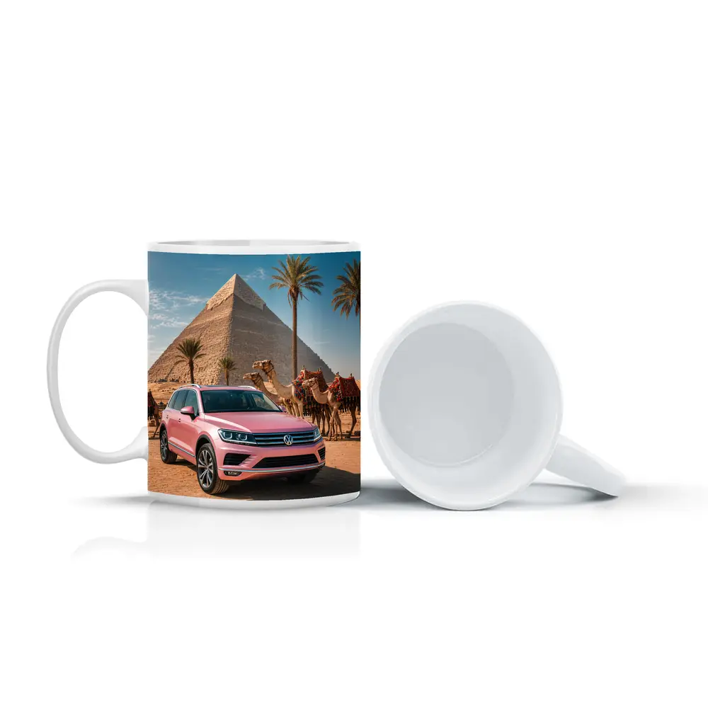 Volkswagen Touareg Pink SUV Egypt Pyramids – Mugs
