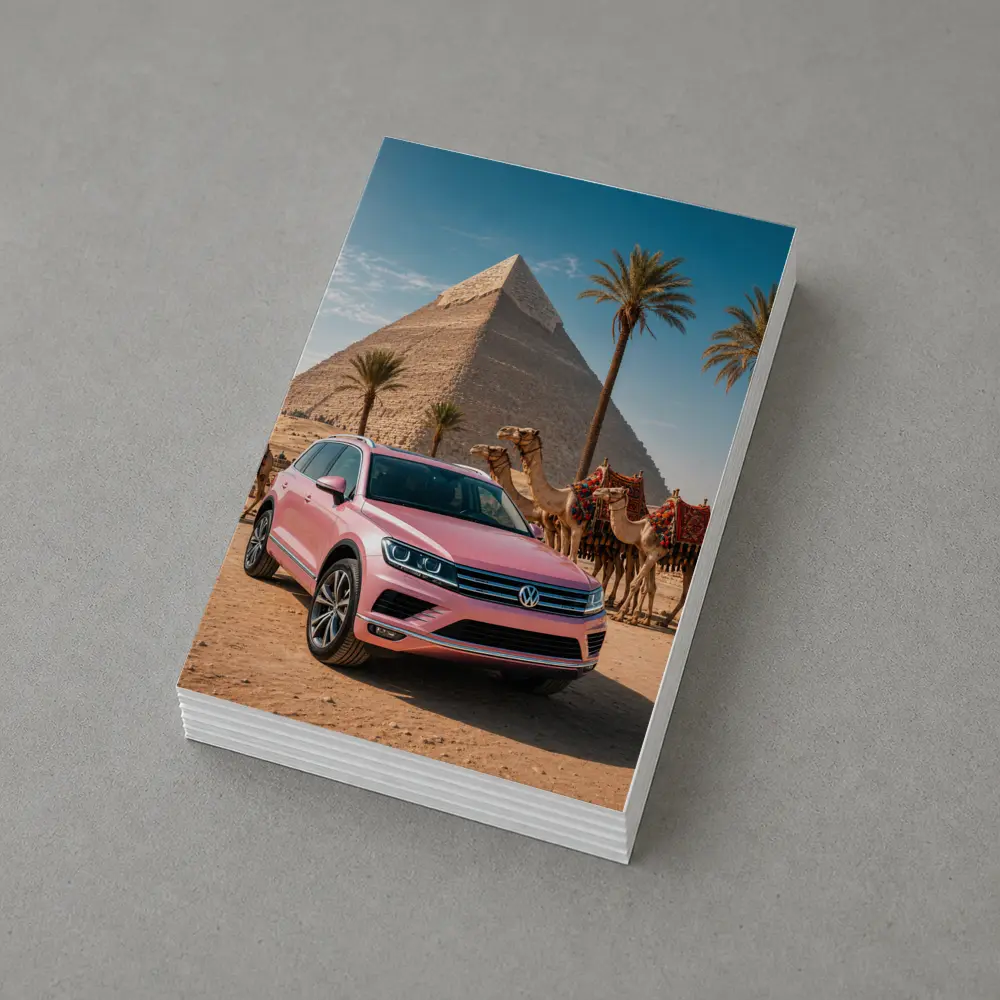 Volkswagen Touareg Pink SUV Egypt Pyramids – Postcards