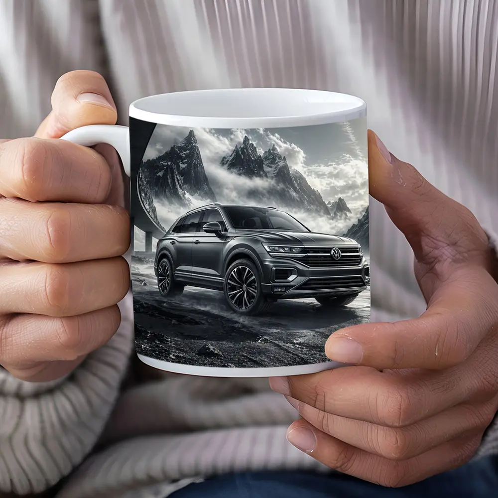 Volkswagen Touareg SUV Dark Mountain Scene – Mugs