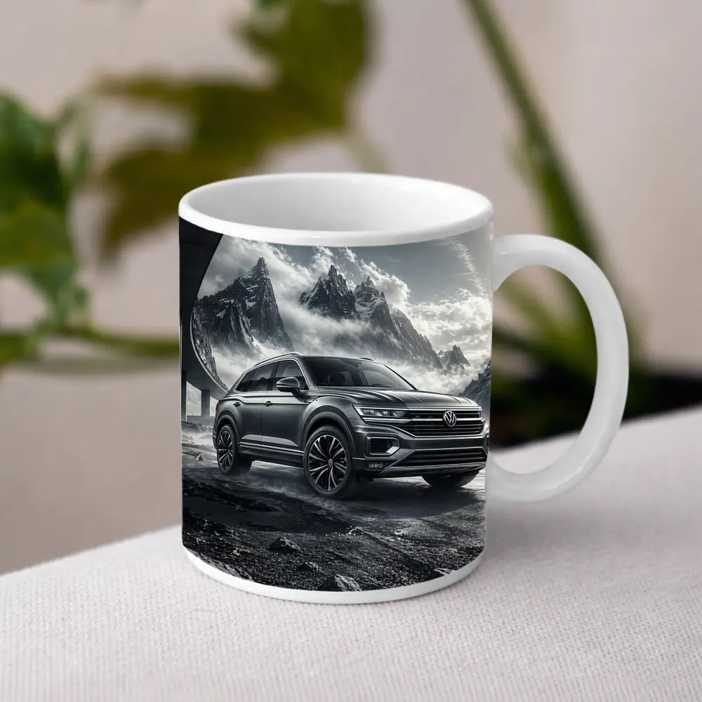 Volkswagen Touareg SUV Dark Mountain Scene – Mugs