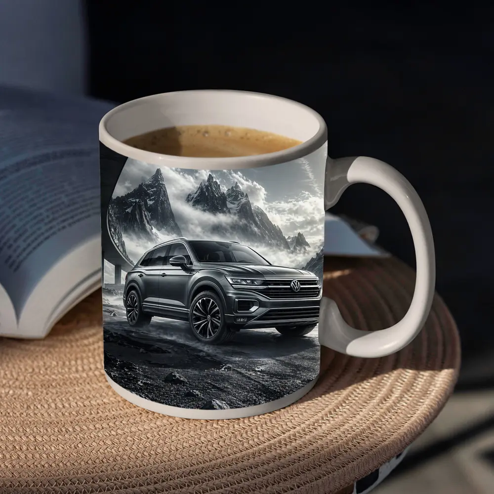 Volkswagen Touareg SUV Dark Mountain Scene – Mugs
