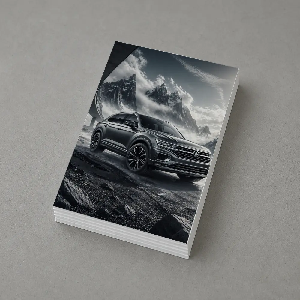Volkswagen Touareg SUV Dark Mountain Scene – Postcards