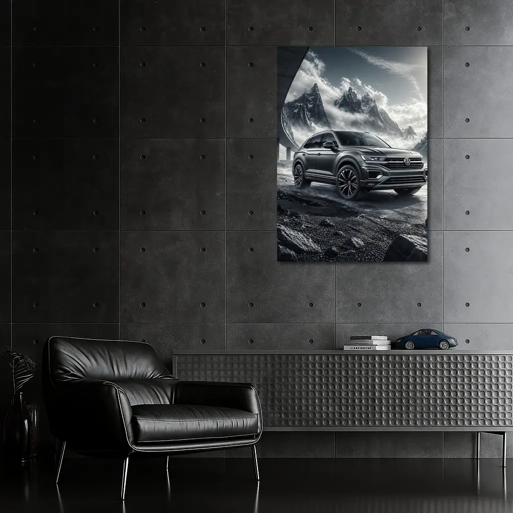 Volkswagen Touareg SUV Dark Mountain Scene – Wall Art