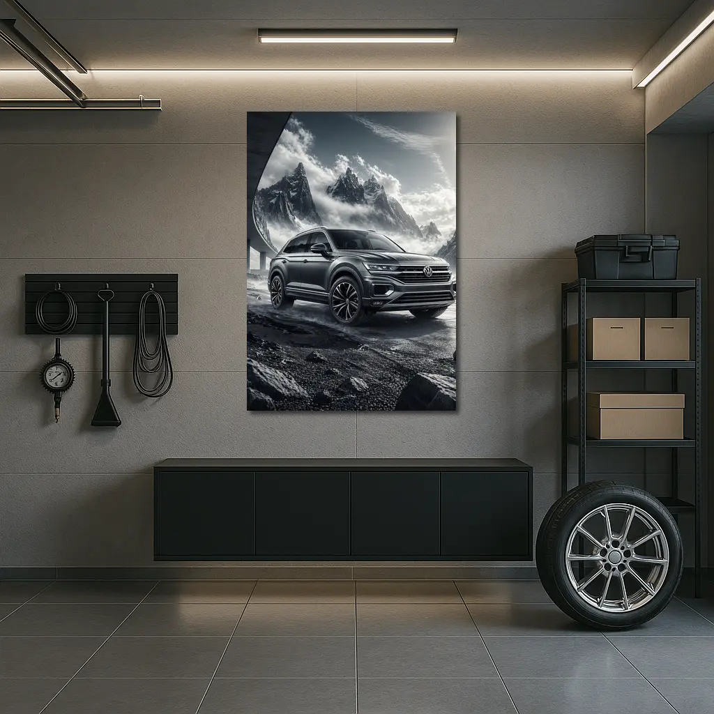 Volkswagen Touareg SUV Dark Mountain Scene – Wall Art