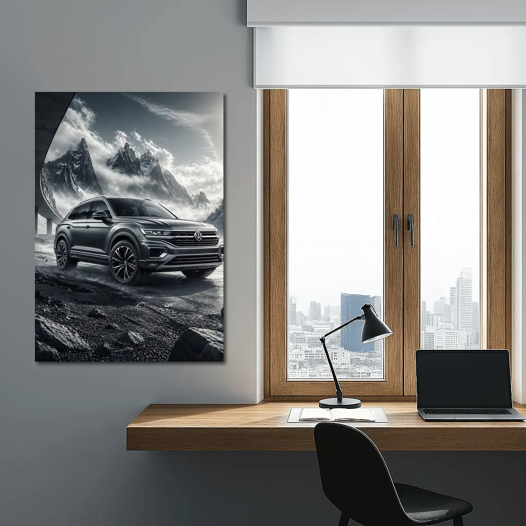 Volkswagen Touareg SUV Dark Mountain Scene – Wall Art
