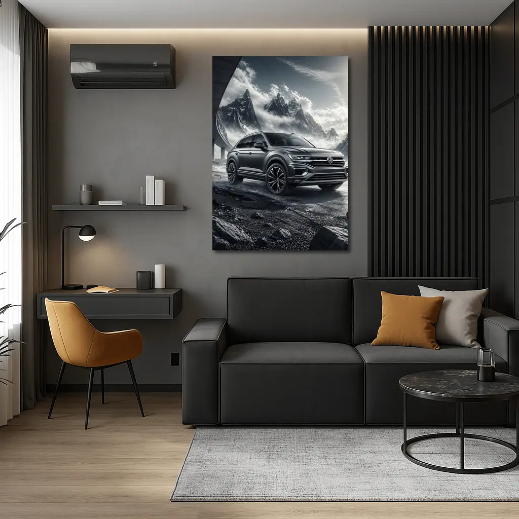 Volkswagen Touareg SUV Dark Mountain Scene – Wall Art