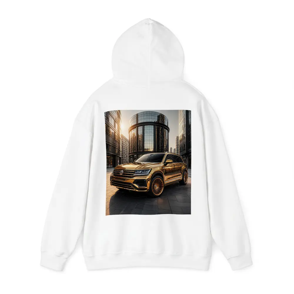 Volkswagen Touareg Gold Chrome City Buildings – Hoodies