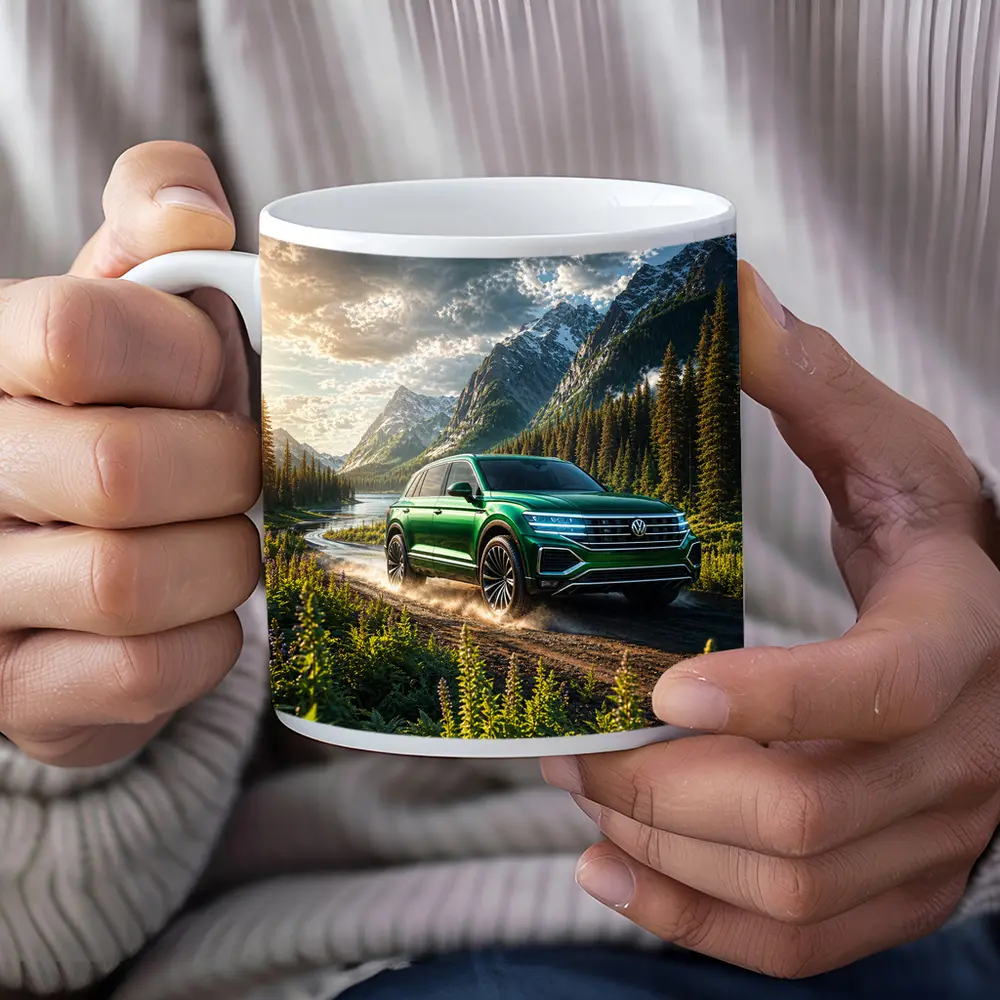 Volkswagen Touareg Green SUV Mountain Forest – Mugs