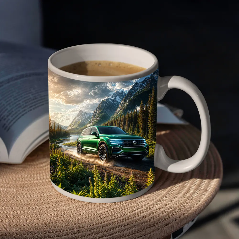 Volkswagen Touareg Green SUV Mountain Forest – Mugs