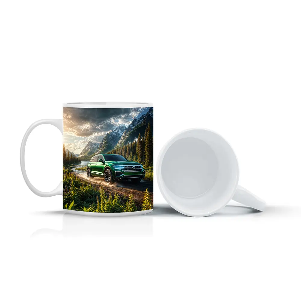 Volkswagen Touareg Green SUV Mountain Forest – Mugs