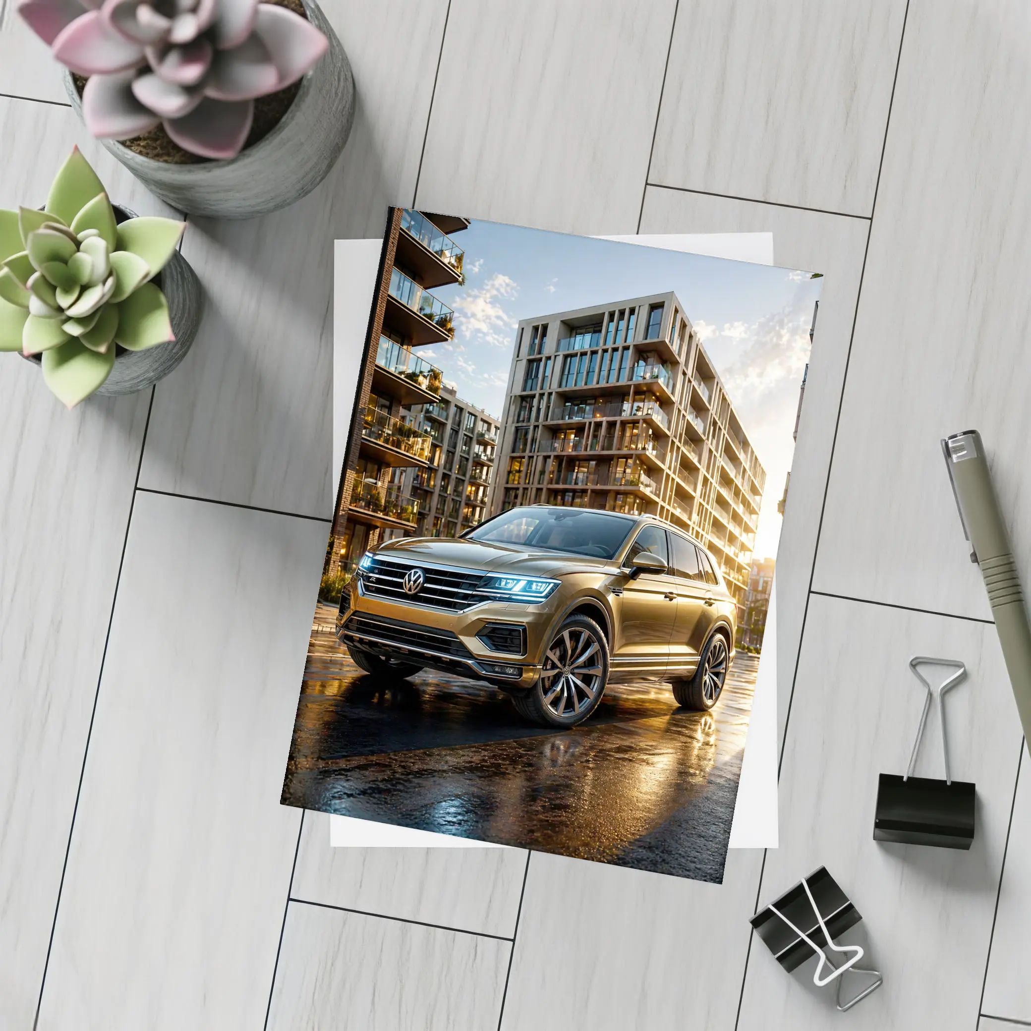 Volkswagen Touareg SUV Urban City Sunset – Postcards