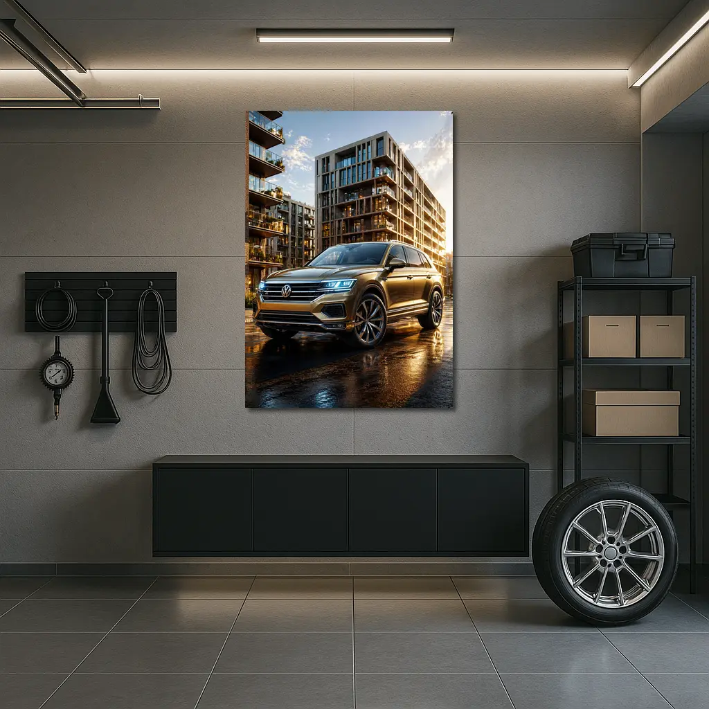Volkswagen Touareg SUV Urban City Sunset – Wall Art