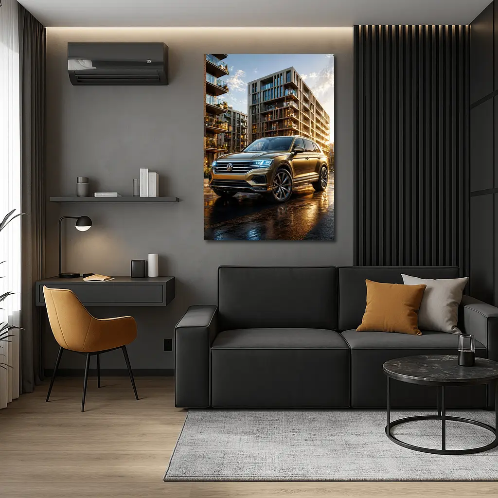 Volkswagen Touareg SUV Urban City Sunset – Wall Art