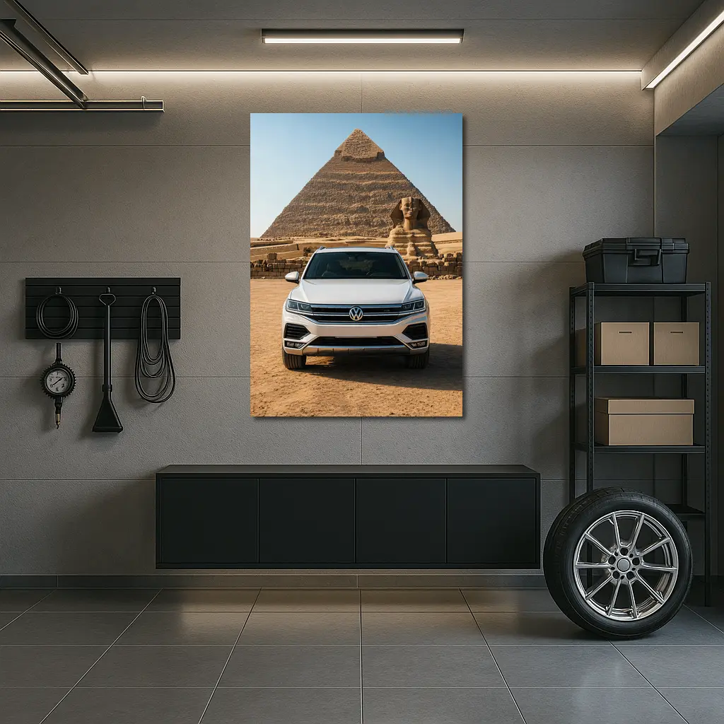 Volkswagen Touareg SUV Egypt Pyramids Sphinx – Wall Art