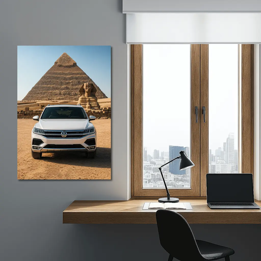 Volkswagen Touareg SUV Egypt Pyramids Sphinx – Wall Art