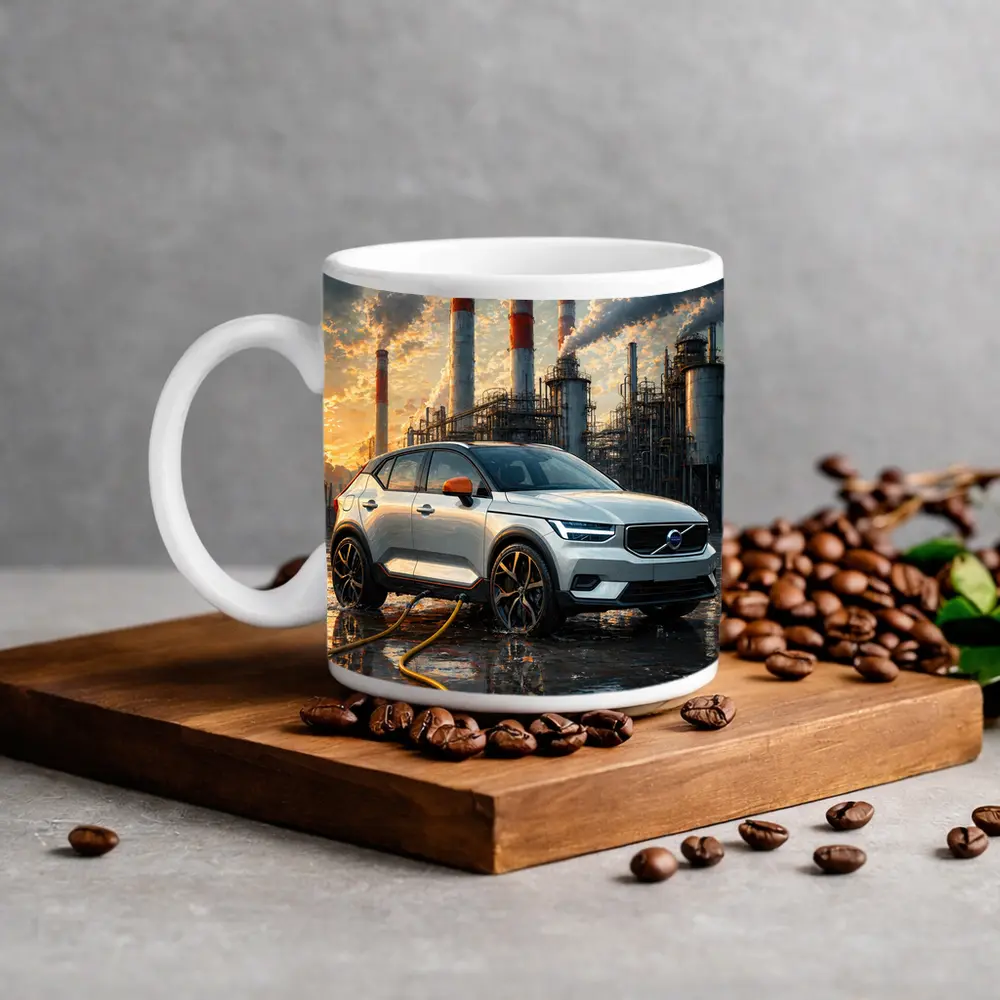 Volvo XC40 Recharge Industrial Sunset Scene – Mugs