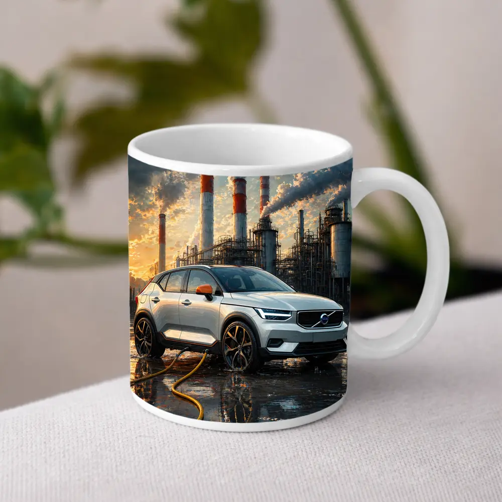 Volvo XC40 Recharge Industrial Sunset Scene – Mugs
