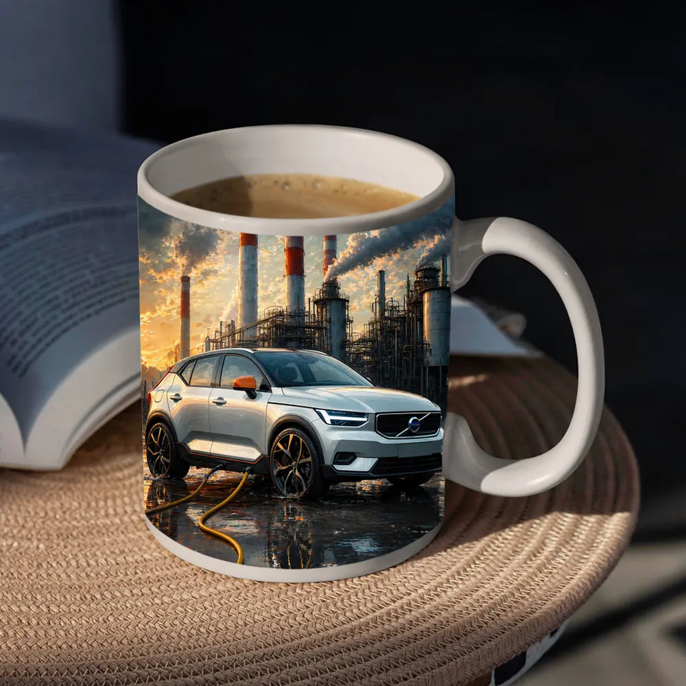 Volvo XC40 Recharge Industrial Sunset Scene – Mugs