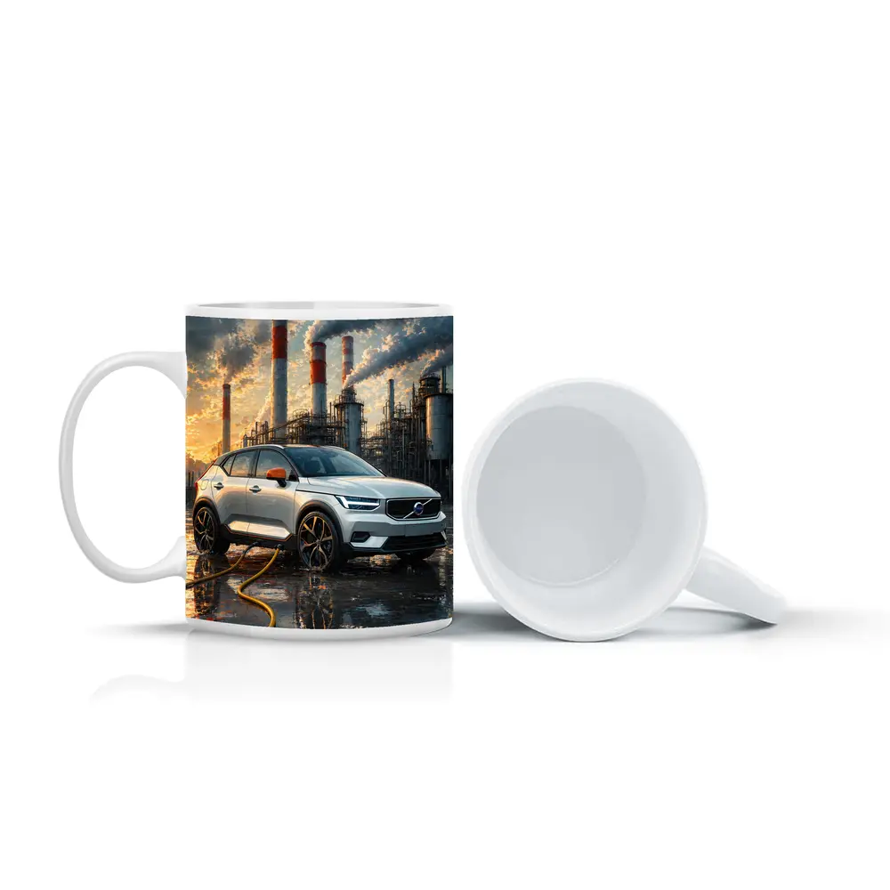 Volvo XC40 Recharge Industrial Sunset Scene – Mugs