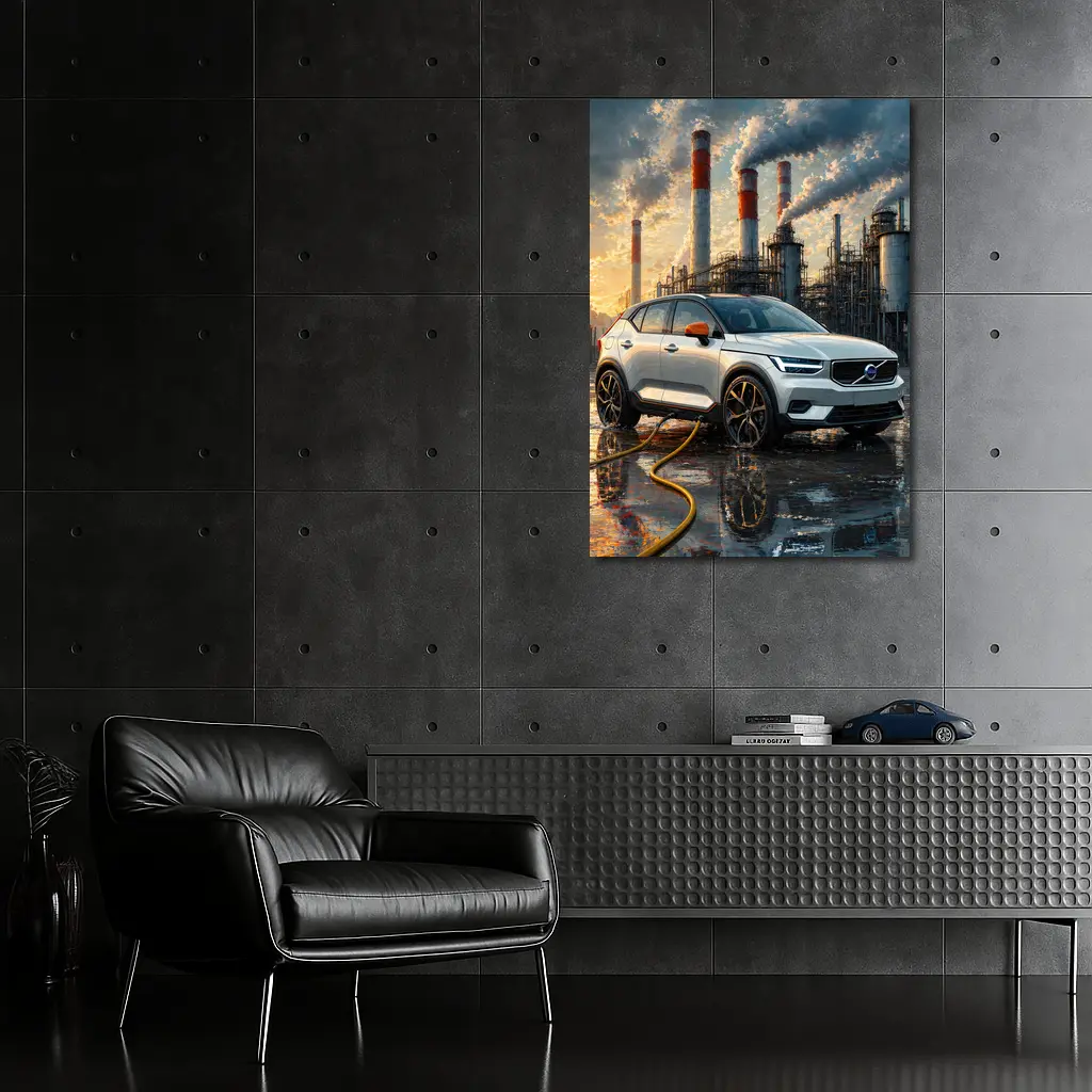 Volvo XC40 Recharge Industrial Sunset Scene – Wall Art