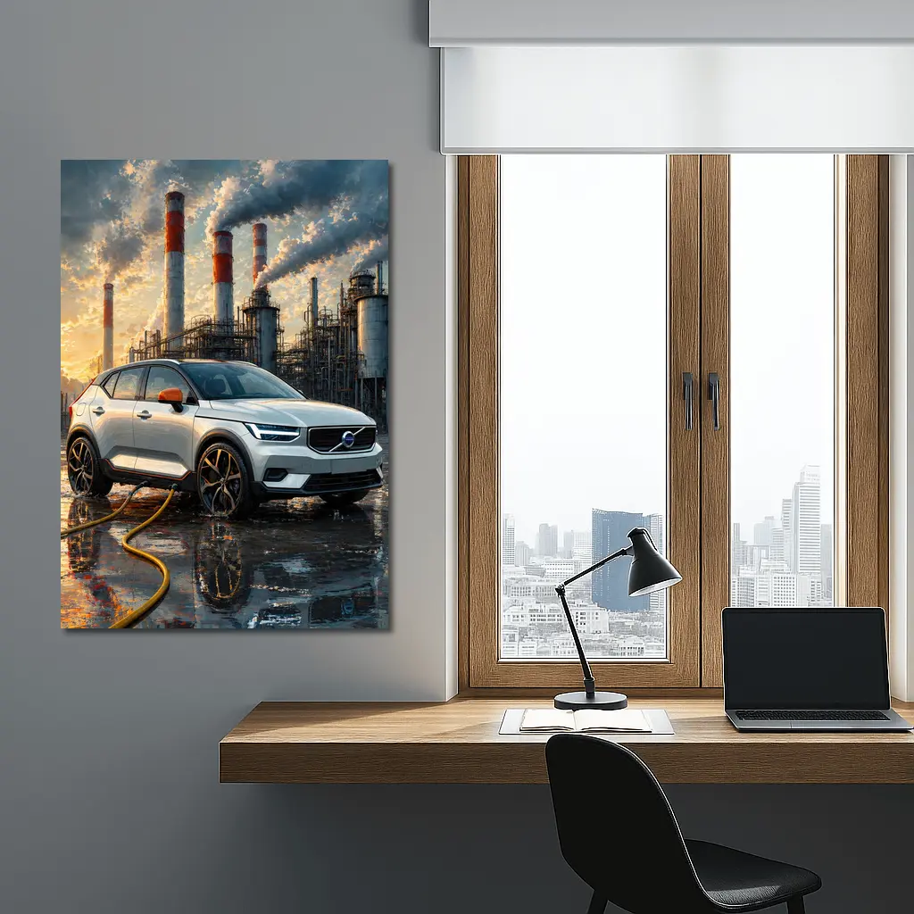 Volvo XC40 Recharge Industrial Sunset Scene – Wall Art