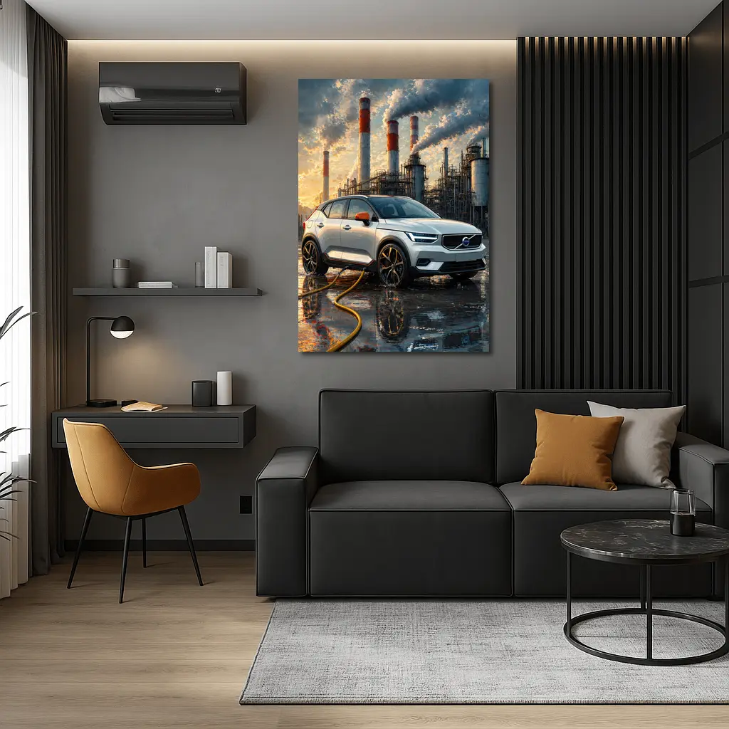 Volvo XC40 Recharge Industrial Sunset Scene – Wall Art