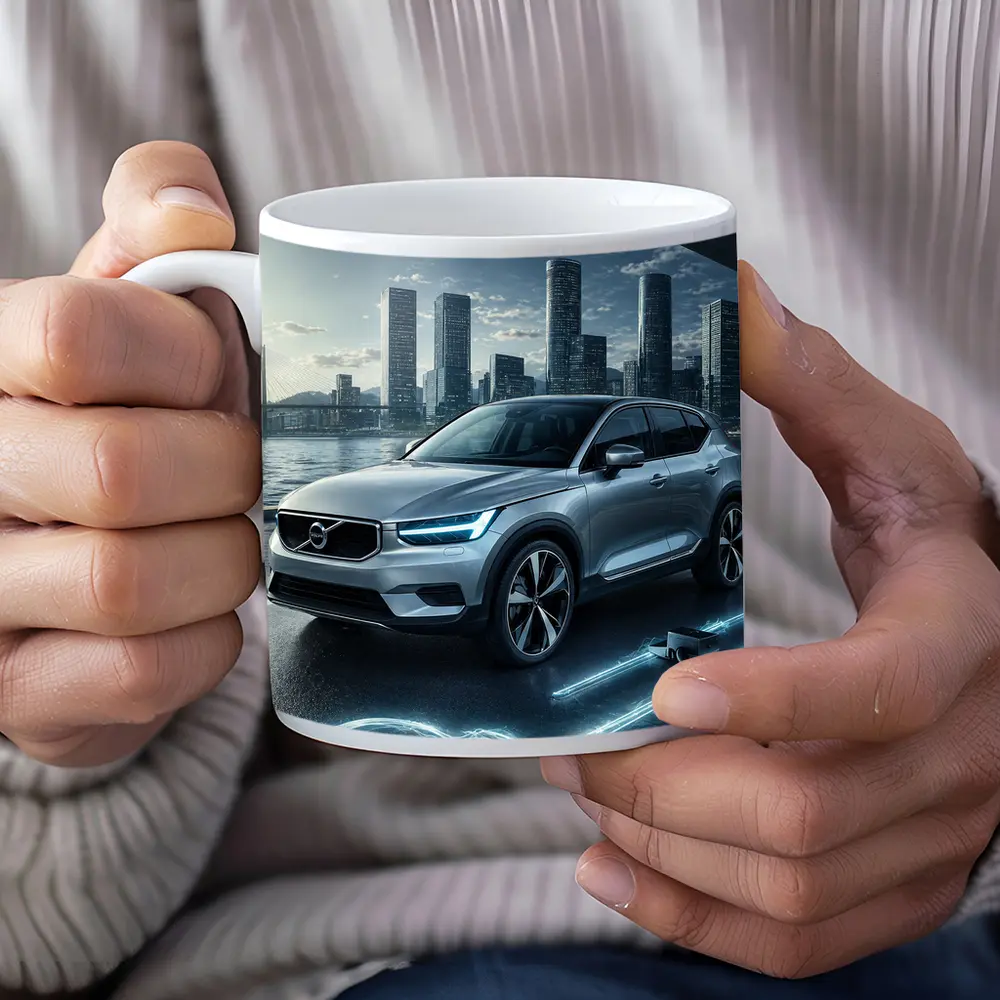 Volvo XC40 Electric City Skyline Night – Mugs