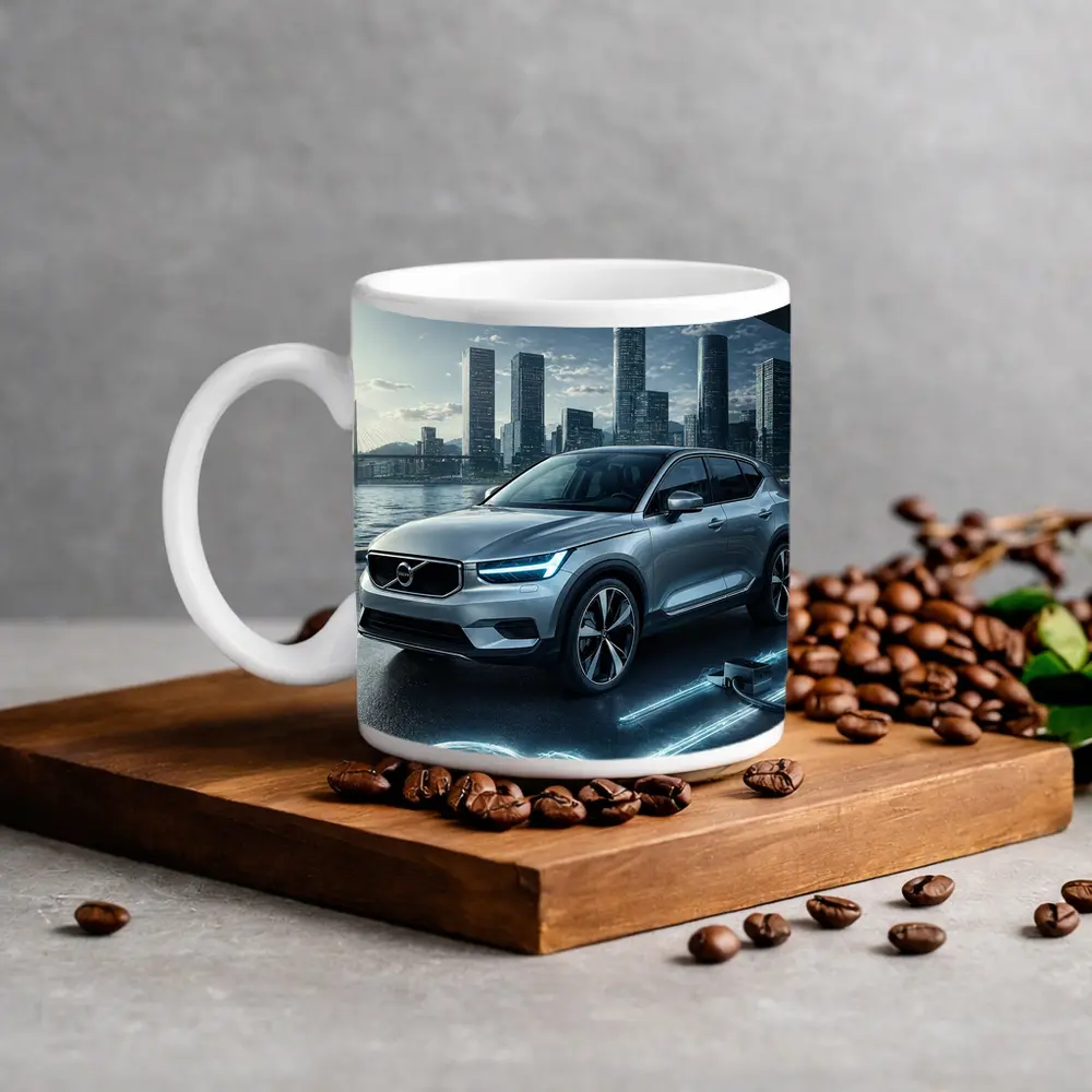 Volvo XC40 Electric City Skyline Night – Mugs