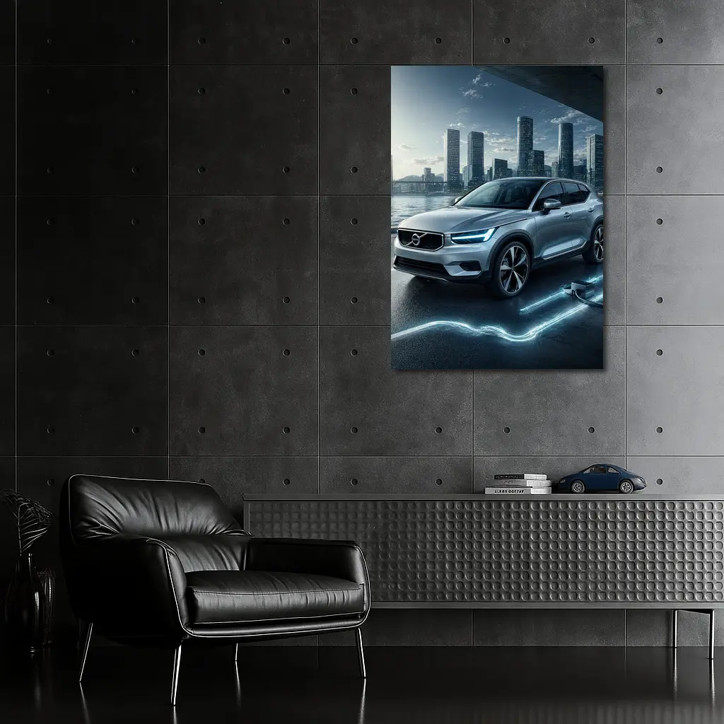 Volvo XC40 Electric City Skyline Night – Wall Art