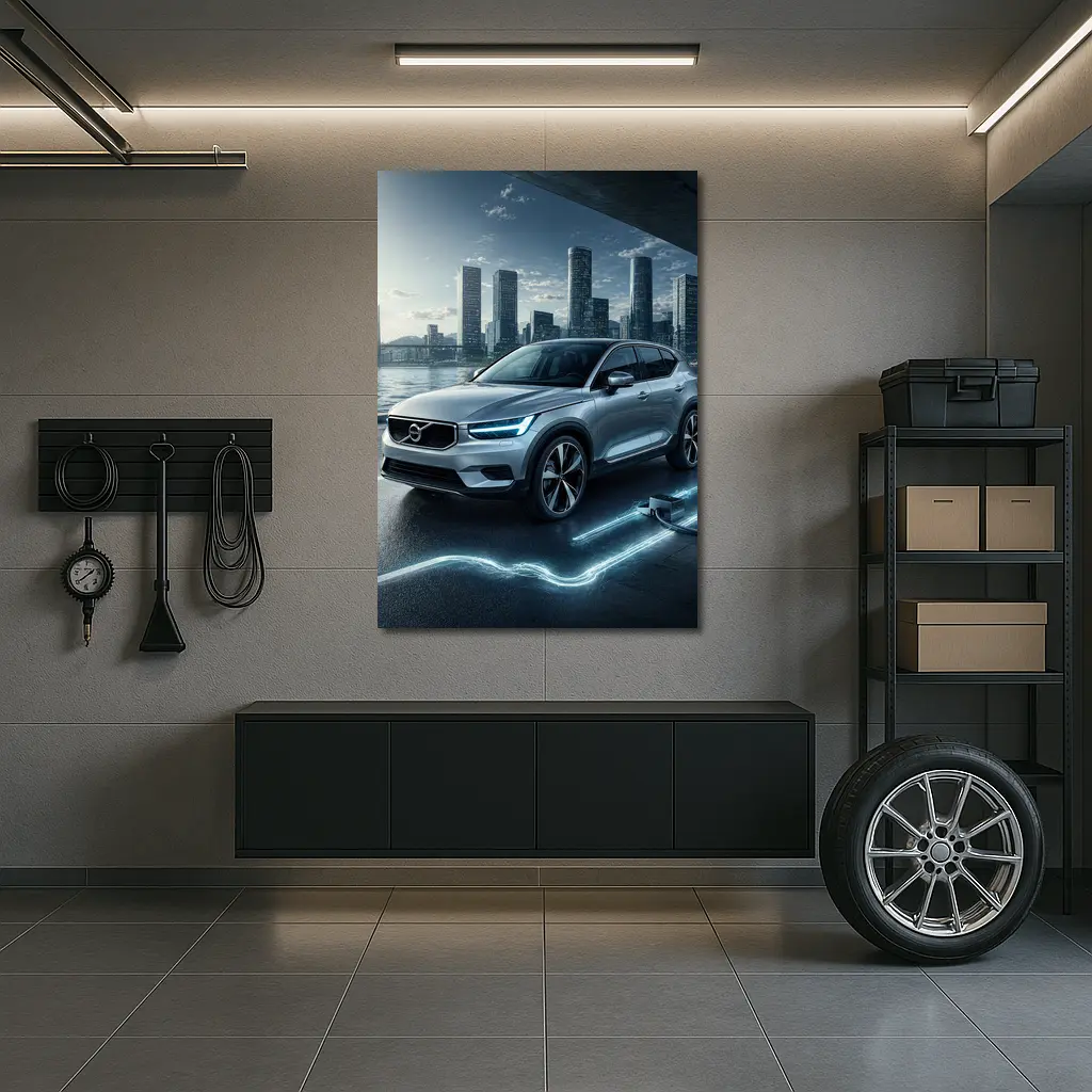 Volvo XC40 Electric City Skyline Night – Wall Art