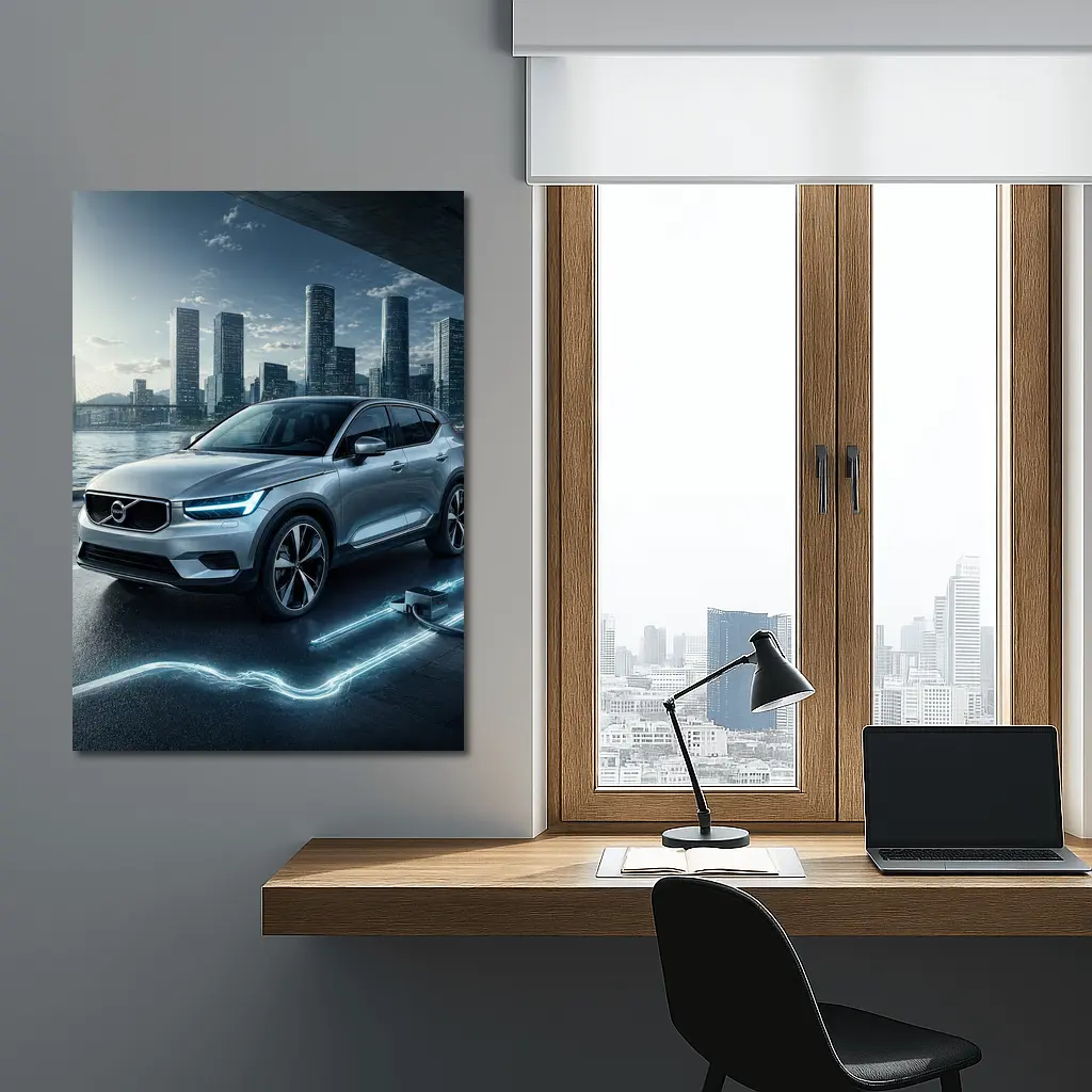 Volvo XC40 Electric City Skyline Night – Wall Art