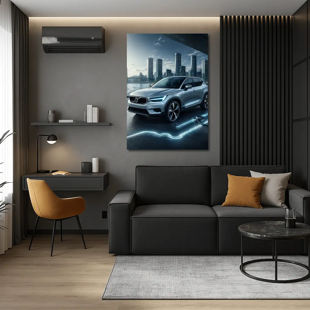 Volvo XC40 Electric City Skyline Night – Wall Art