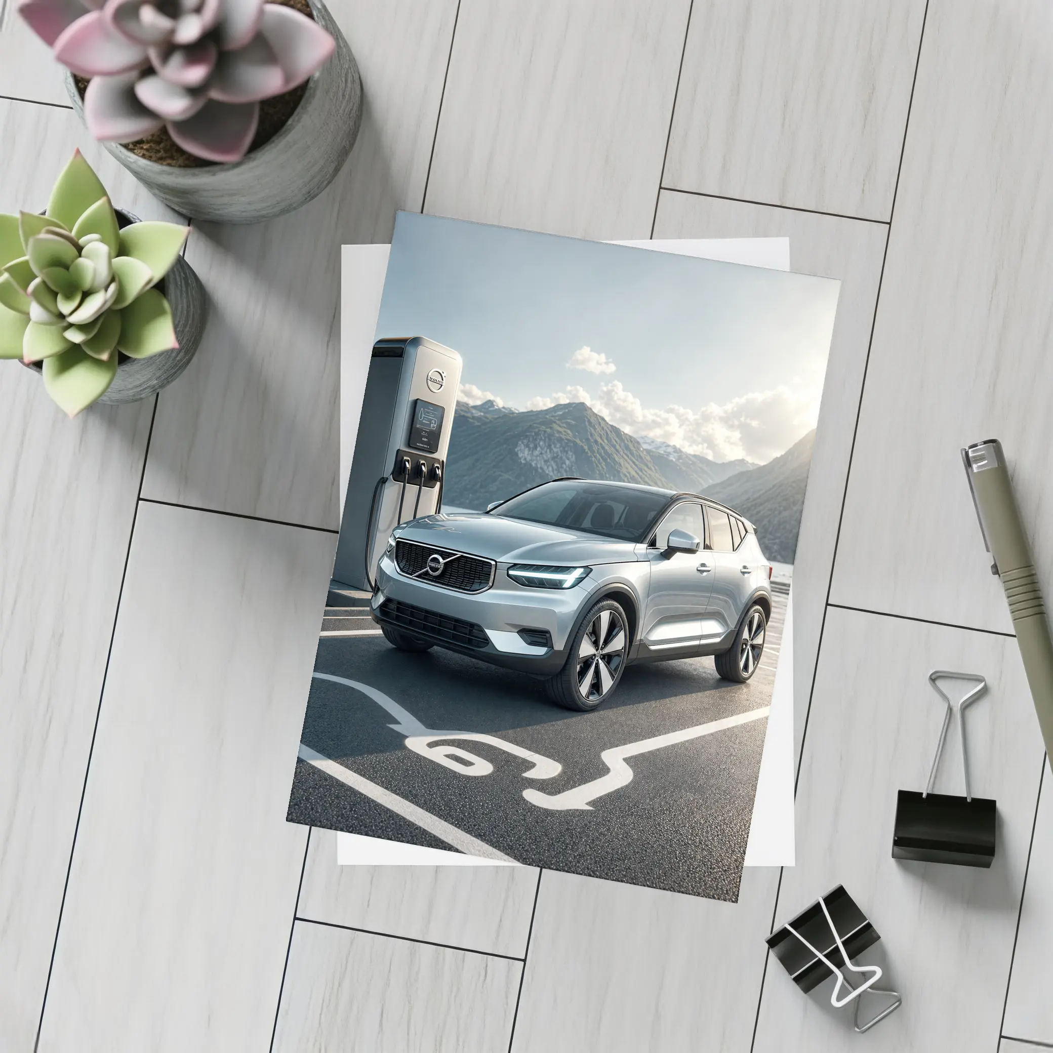 Volvo XC40 Electric SUV Mountain Charging Station – Postcards