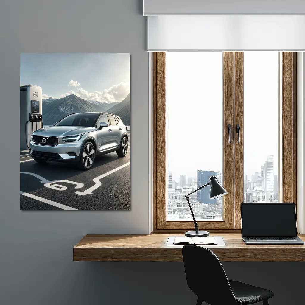 Volvo XC40 Electric SUV Mountain Charging Station – Wall Art