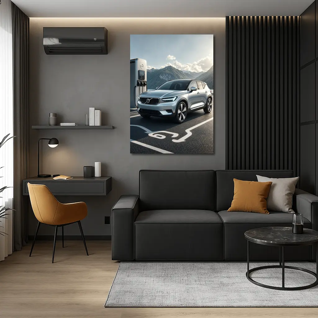 Volvo XC40 Electric SUV Mountain Charging Station – Wall Art