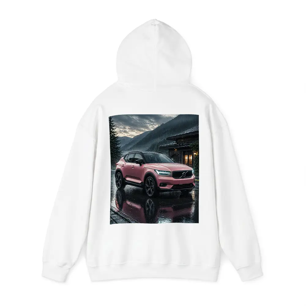 Pink Volvo XC40 Rainy Mountain Night – Hoodies
