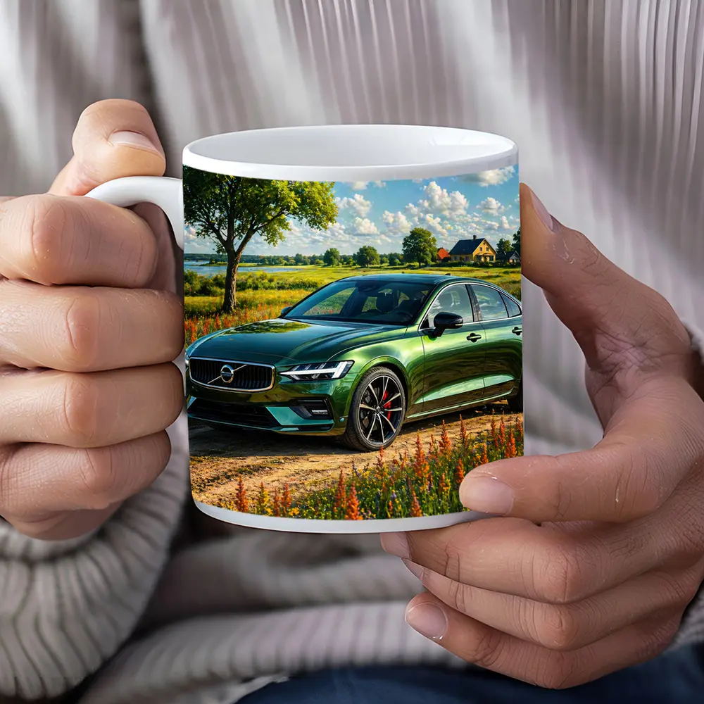 Volvo S60 Green Sedan Rural Countryside – Mugs