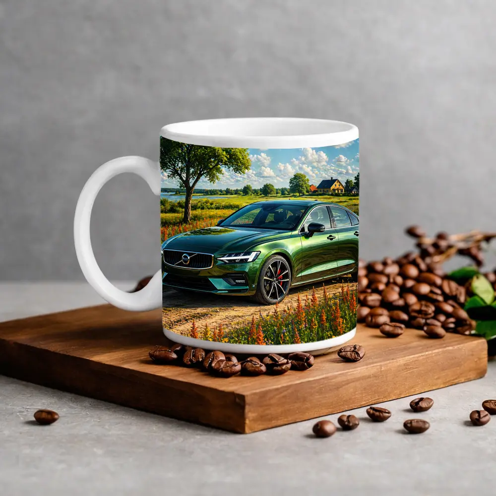 Volvo S60 Green Sedan Rural Countryside – Mugs