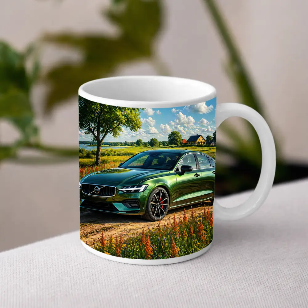 Volvo S60 Green Sedan Rural Countryside – Mugs