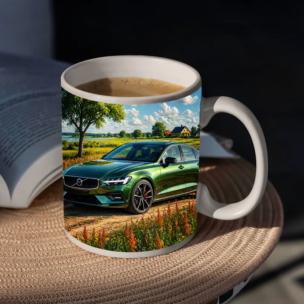Volvo S60 Green Sedan Rural Countryside – Mugs