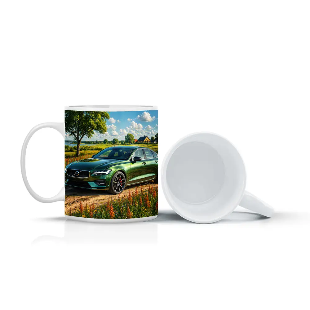 Volvo S60 Green Sedan Rural Countryside – Mugs