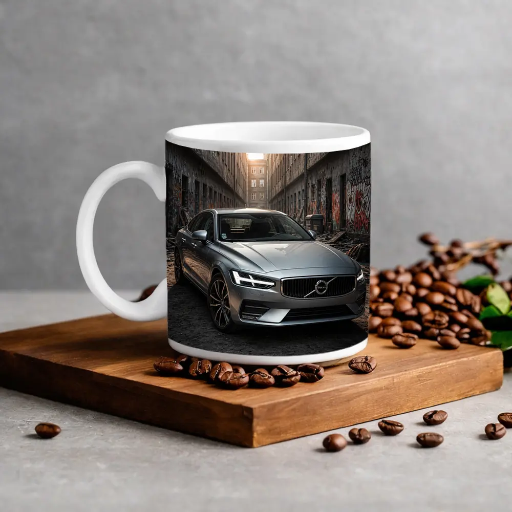 Volvo S60 Parked in Urban Alley – Mugs